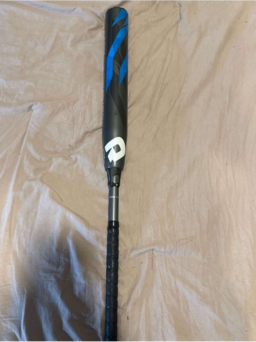 Demarini blue/white/ grey softball bat